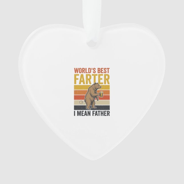World’s Best Farter Funny Father Bear Ornament (Front)