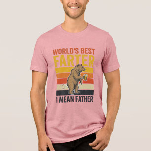 World’s Best Farter Funny Father Bear Tri-Blend Shirt