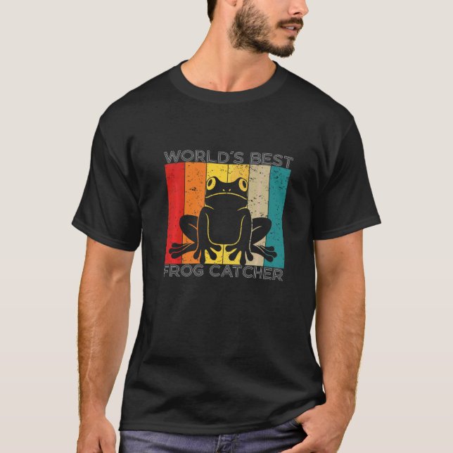 World´s best frog catcher Frog catching T-Shirt (Front)
