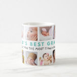 World’s Best Grandma Grandkids 12 Photo Collage  Coffee Mug<br><div class="desc">Brighten Grandma’s mornings with this modern World’s Best Grandma photo collage mug, featuring fresh teal typography and space for 12 cherished photos. Whether it’s silly snapshots or sweet smiles from the grandkids, every sip becomes a moment to remember. The vibrant teal lettering adds a cheerful, contemporary touch to this personalised...</div>