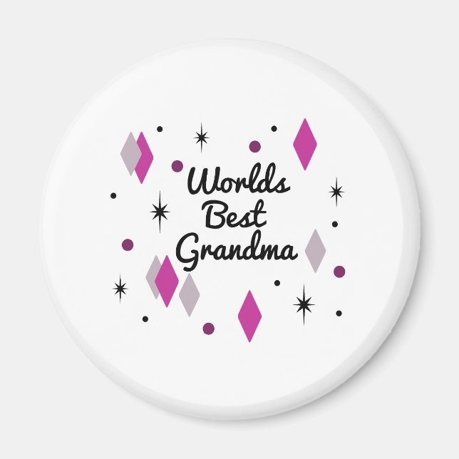 World’s Best Grandma Midcentury Magnet (Front)