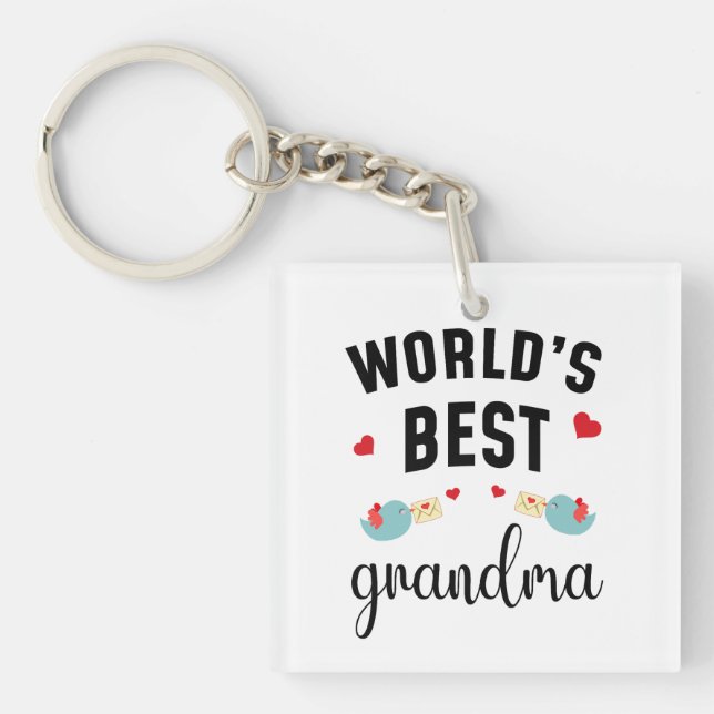 World’s Best Grandma – Perfect Gift for Loving Gra Key Ring (Front)