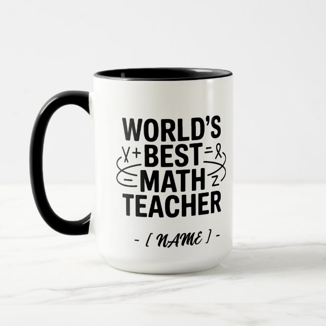 World’s Best Math Teacher Custom Mug (Left)