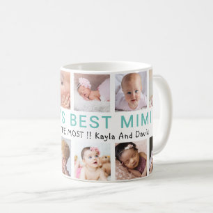 World’s Best Mimi Grandkids 12 Photo Collage Coffee Mug