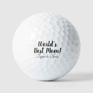 World’s Best Mum black custom script elegant Golf Balls