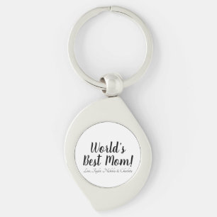World’s Best Mum black white custom script elegant Key Ring
