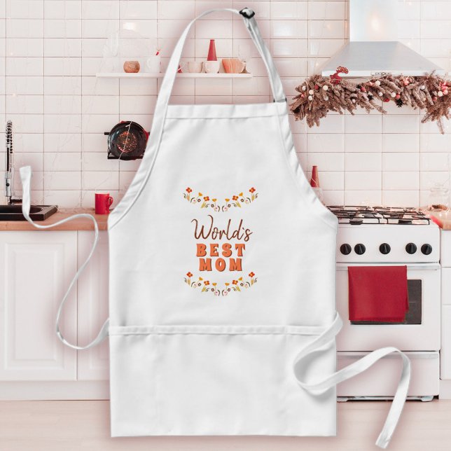 World`s Best Mum Flowers Floral Mother`s Day  Standard Apron (Creator Uploaded)