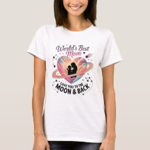 World’s Best Mum Mother's Day Heart Planet TShirt 