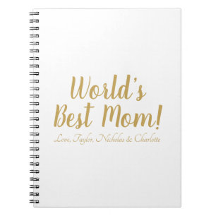 World’s Best Mum personalised custom script cute Notebook
