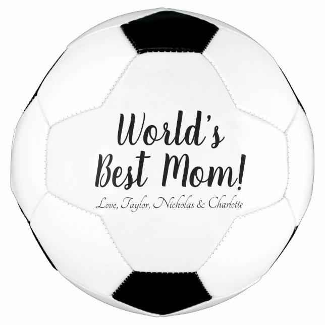 World’s Best Mum personalised custom script cute Soccer Ball (Front)