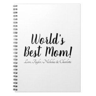 World’s Best Mum personalised script stylish chic Notebook