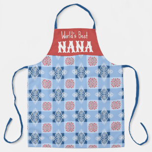 World’s Best NANA apron blue Symmetric hearts 