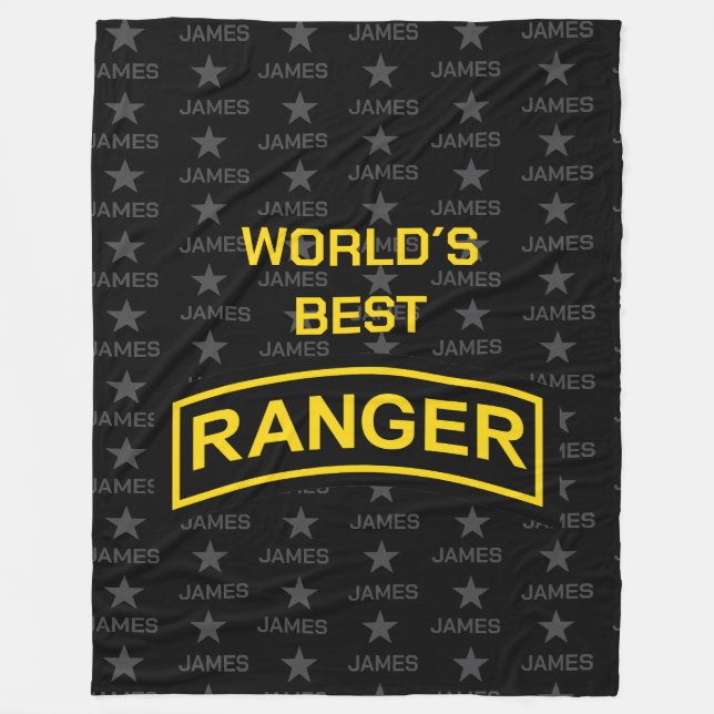 World´s Best Ranger Custom Name Fleece Blanket (Front)