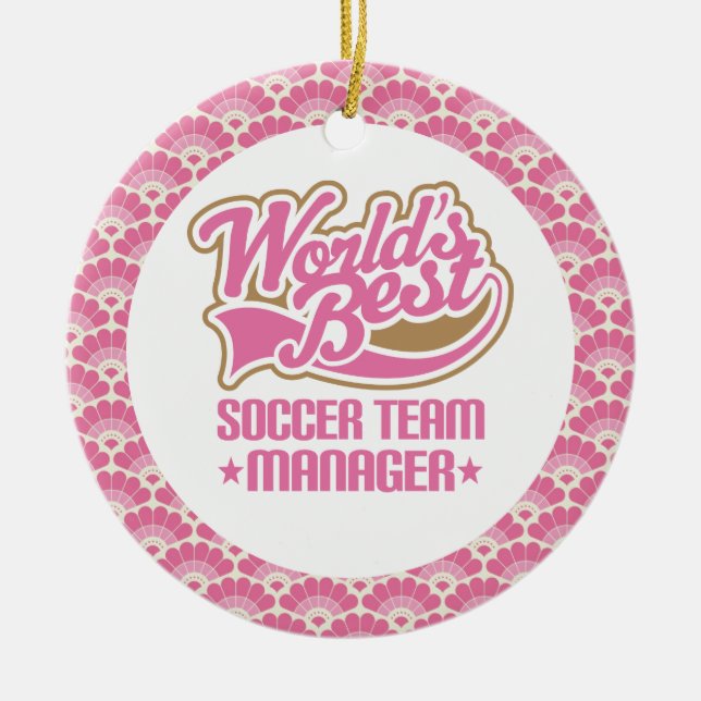 World’s Best Soccer Team Manager Gift Ornament (Front)