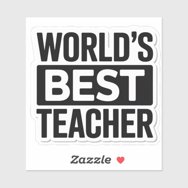 World’s Best Teacher Bold Text Design (Sheet)