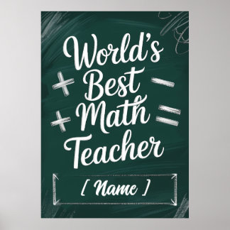 World’s Best Teacher Chalkboard Gift Poster
