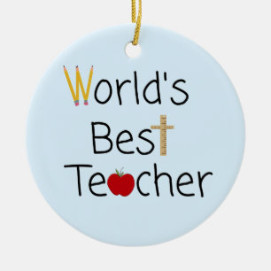 World’s Best Teacher Cool School Supplies Ceramic Tree Decoration