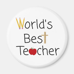 World’s Best Teacher Cool School Supplies Magnet