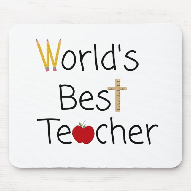 World’s Best Teacher Cool School Supplies Mouse Pad (Front)