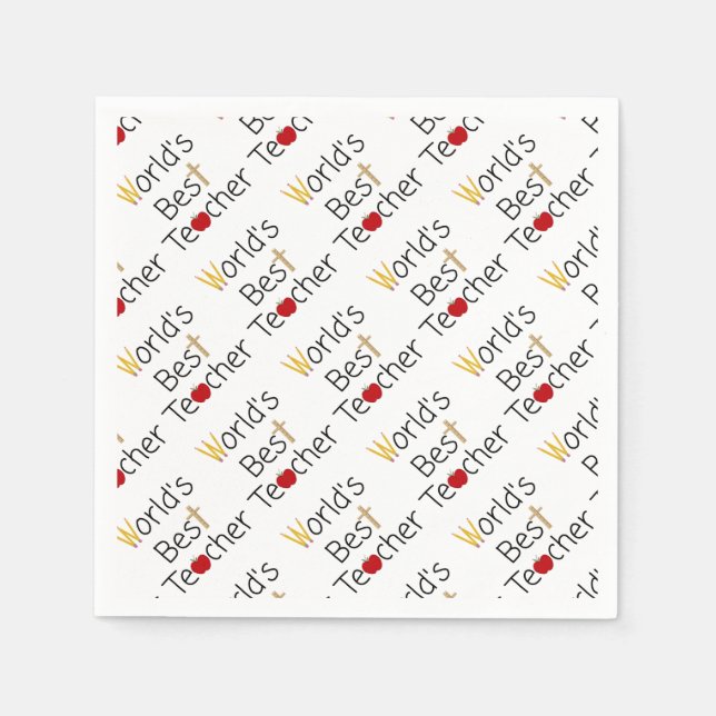 World’s Best Teacher Cool School Supplies Napkin (Front)