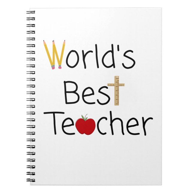 World’s Best Teacher Cool School Supplies Notebook (Front)