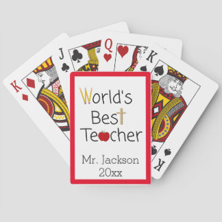 World’s Best Teacher Cool School Supplies Playing Cards