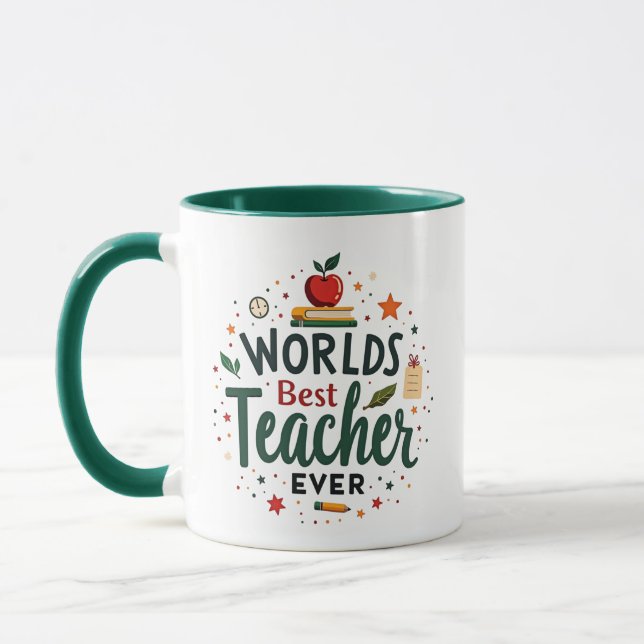 World’s Best Teacher Ever – Personalised Mug (Left)