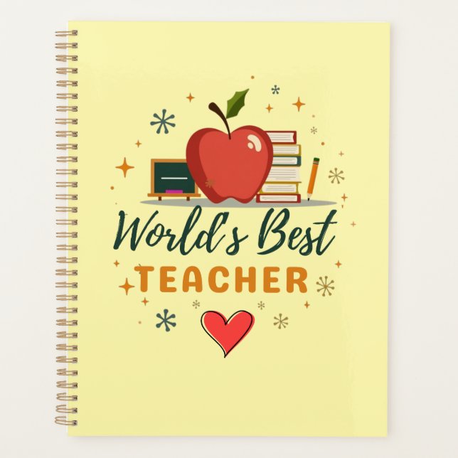 World’s Best Teacher – Personalised Name Gift Planner (Front)