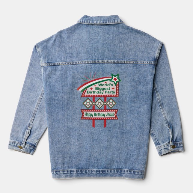 World’s Biggest Birthday Party Marquee Denim Jacket (Back)