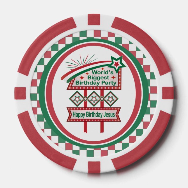 World’s Biggest Birthday Party Marquee Poker Chips (Front)