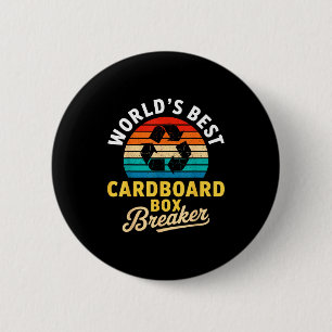 World’s Cardboard Box Breaker Funny Recycling Hero 6 Cm Round Badge
