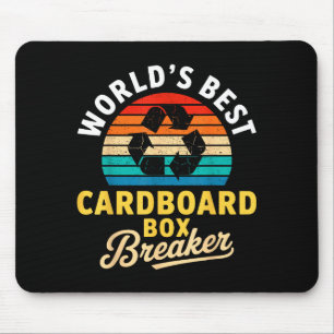 World’s Cardboard Box Breaker Funny Recycling Hero Mouse Pad