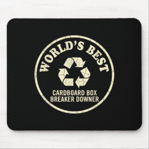 World’s Cardboard Box Breaker Funny Recycling Hero Mouse Pad