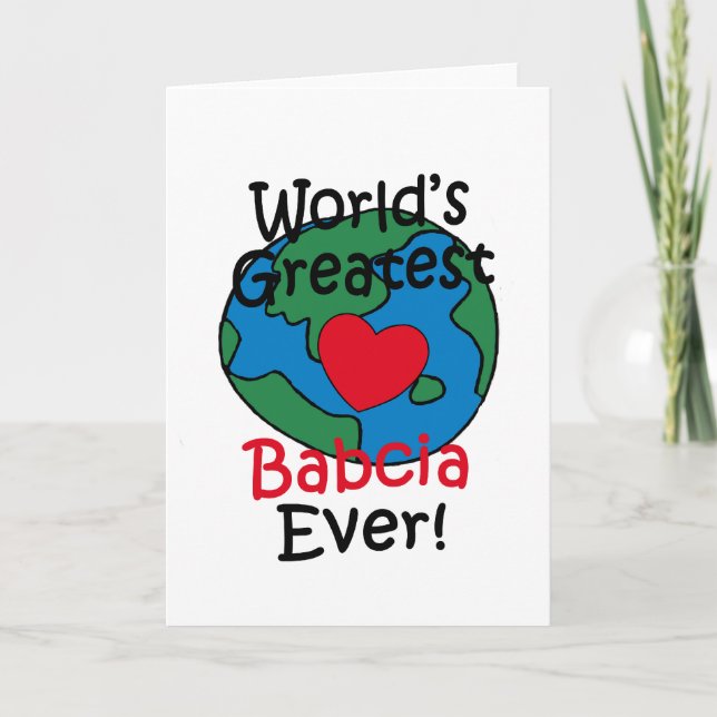 World’s Greatest Babcia Heart Card (Front)