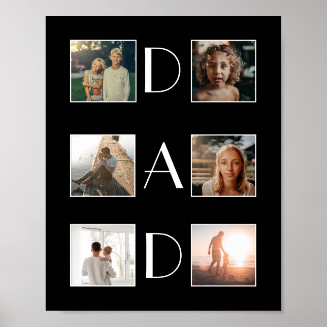 World’s Greatest Dad Family Child 6 Photo Collage Poster (Front)