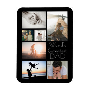 World’s Greatest Dad Family Child 7 Photo Collage Magnet
