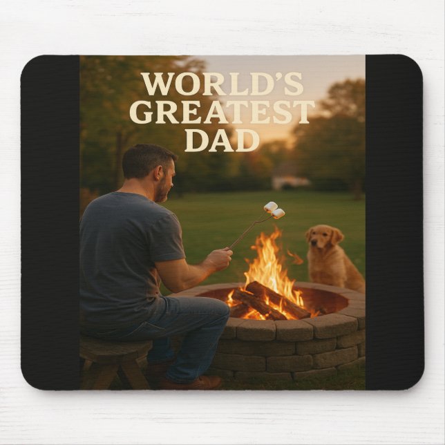 World’s Greatest Dad – Fireside Edition Mouse Pad (Front)