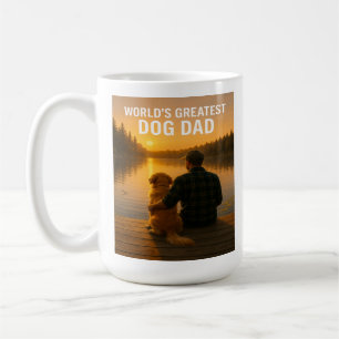 World’s Greatest Dog Dad – Lakeside Sunset Edition Coffee Mug