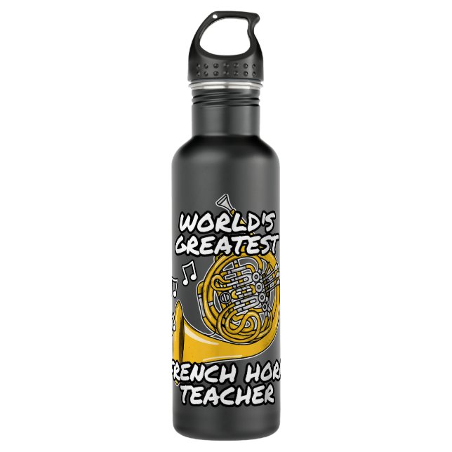 World_s Greatest French Horn Teacher, Brass Musici 710 Ml Water Bottle (Front)
