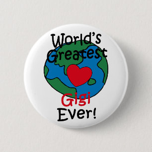 World’s Greatest Gigi Heart 6 Cm Round Badge