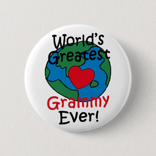 World’s Greatest Grammy Heart 6 Cm Round Badge