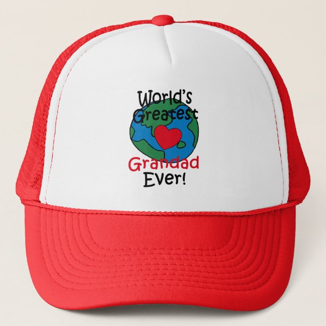 World’s Greatest Grandad Heart Trucker Hat (Front)