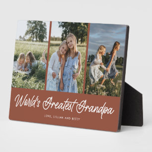 World’s Greatest Grandpa Rust 3 Photo Plaque
