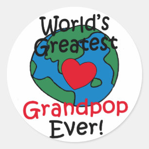 World’s Greatest Grandpop Heart Classic Round Sticker