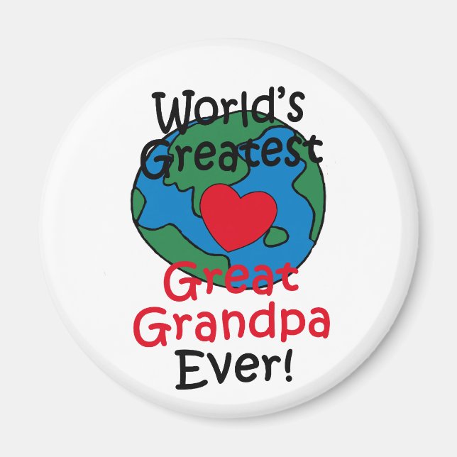 World’s Greatest Great Grandpa Heart Magnet (Front)