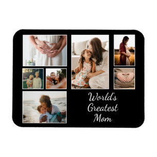 World’s Greatest Mum Family Child 7 Photo Collage Magnet
