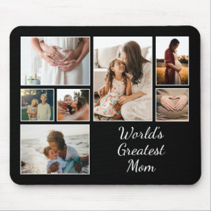 World’s Greatest Mum Family Child 7 Photo Collage Mouse Pad
