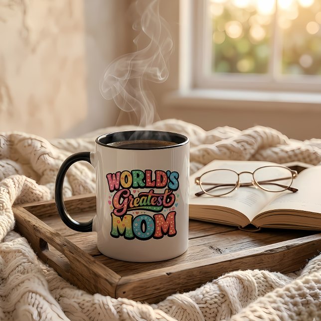 World’s Greatest Mum, Mother’s Day gift, retro typ Mug (Creator Uploaded)