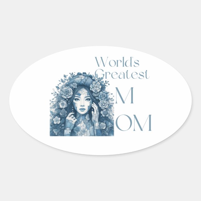 World’s greatest Mum  Oval Sticker (Front)