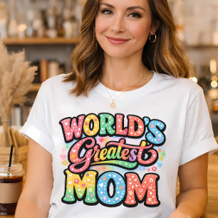 World’s Greatest Mum Retro Floral Typography T-Shirt